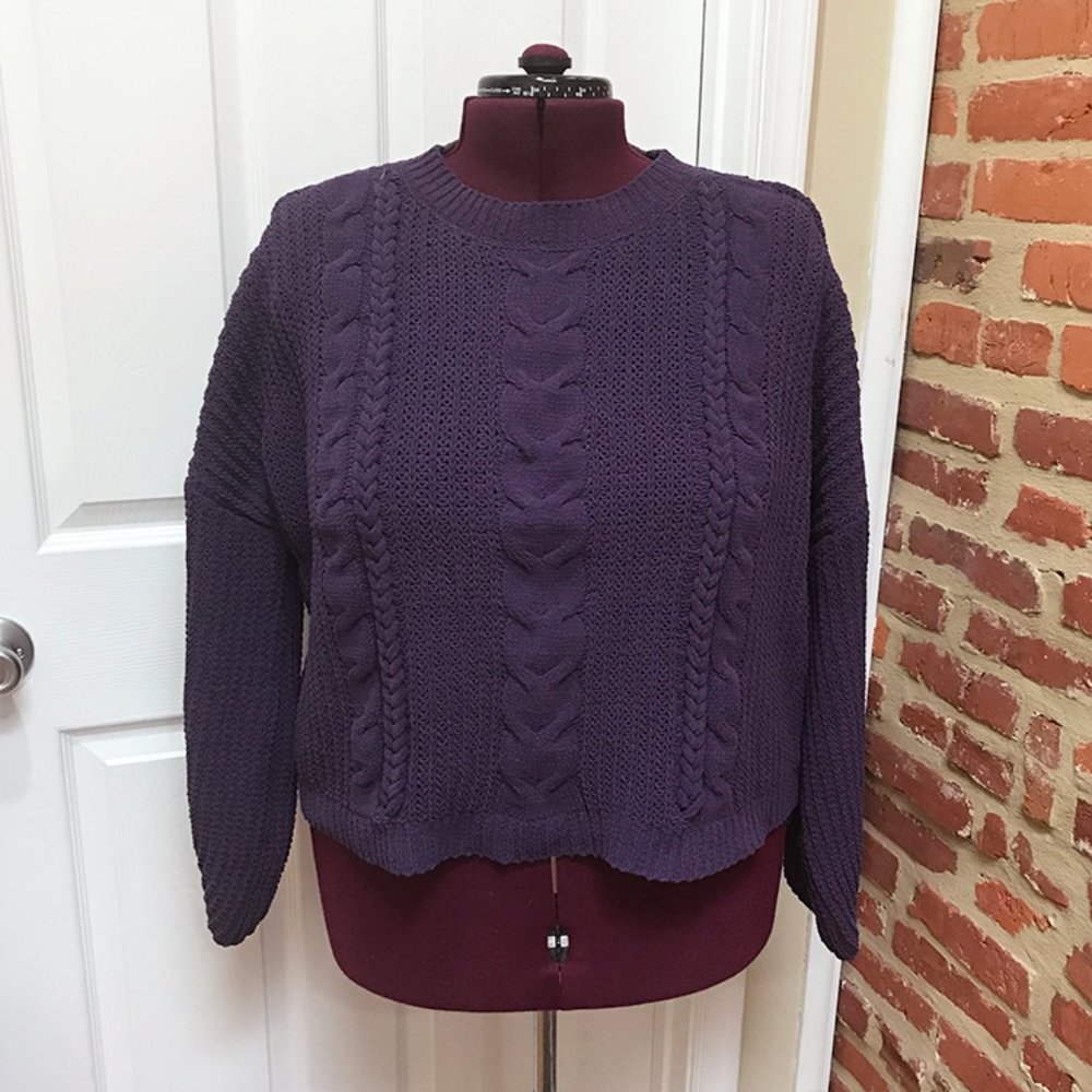 Universal Thread Matte Chenille Cable Knit Sweater - image 3